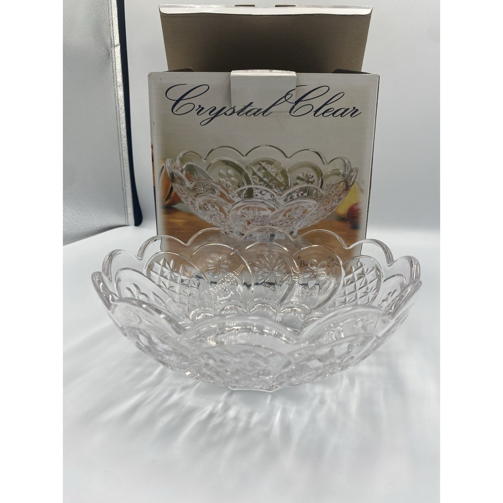 Crystal Clear Industries 8" Thistle bowl,‎ vintage #301519 Fifth Avenue  NIB